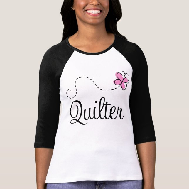 T-shirt Cadeau rose mignon de Quilter (Devant)