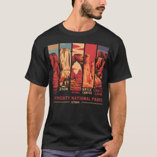 T-shirt Cadeau souvenir vintage Moab Big 5 Utah Mighty Fiv