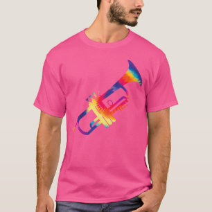T-shirt Cadeau Trumpet Pour Trumpet Player Teinture Multic