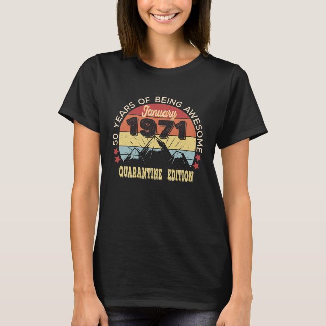 T-shirt Cadeau vieux de 50 ans janvier 1971 50e anniversai (Devant)