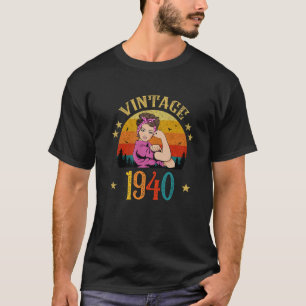 T-shirt Cadeau vintage Anniversaire 1940 Pour Femmes Drôle