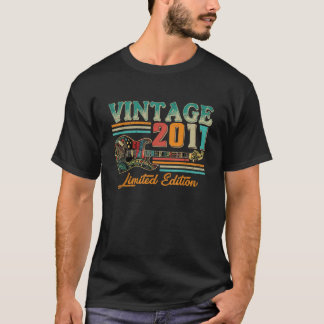 T-shirt Cadeaux 14 Ans Vintage 2011 14e Anniversaire Guit