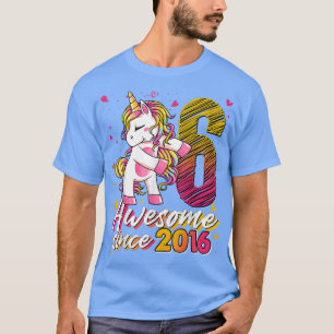 T-shirt Cadeaux 6 Ans Licorne Flossing 6e Anniversaire Fil
