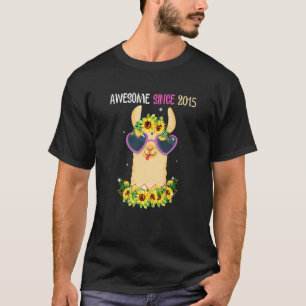 T-shirt Cadeaux 8ème Anniversaire Lama Incroyable Depuis 2