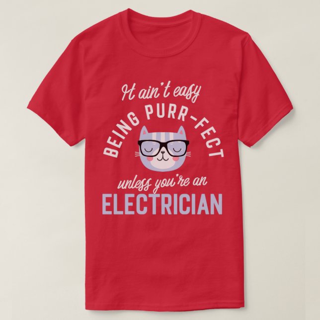 T-shirt Cadeaux Amoureux de les chats d'électricien C'est  (Design devant)