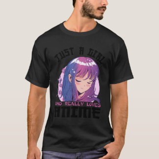 T-shirt Cadeaux Anime Pour Filles Ados Juste Une Fille Qui