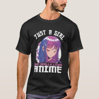 T-shirt Cadeaux Anime Pour Filles Ados Juste Une Fille Qui