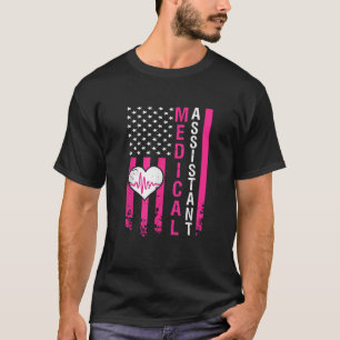 T-shirt Cadeaux Assistant Médicale Heartbeat Pink Ameri