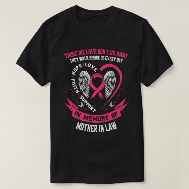 T-shirt Cadeaux commémoratifs Perte de mère en droit Cance (Design devant)