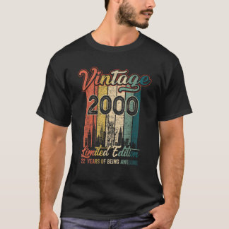 T-shirt Cadeaux d'anniversaire de 22 ans Vintage 2000 Limi