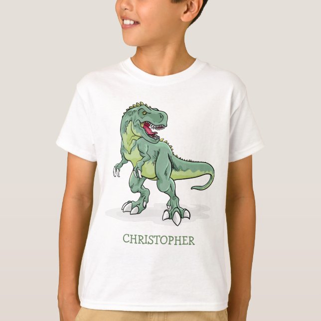 T-shirt Cadeaux d'anniversaire personnalisés t-rex garçon  (Devant)