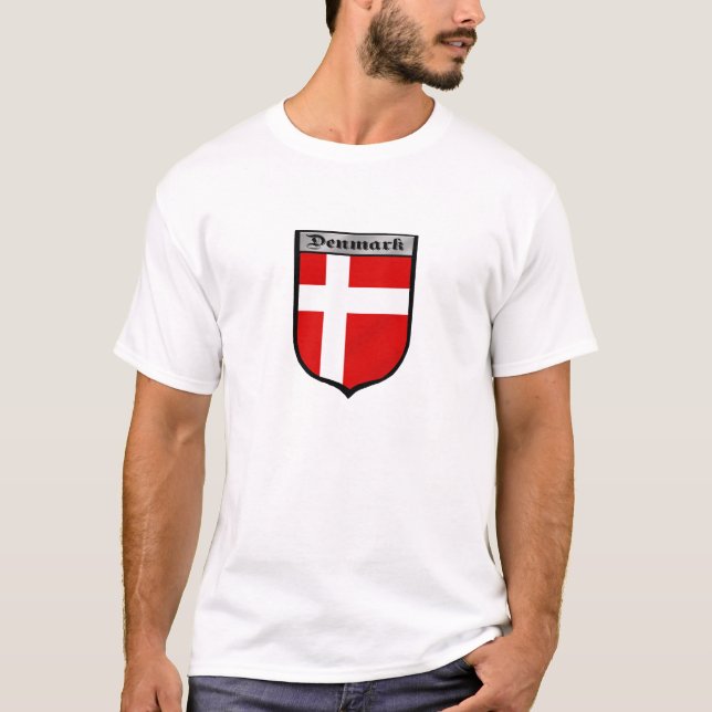 T-shirt Cadeaux danois d'emblème d'insigne de bouclier du (Devant)