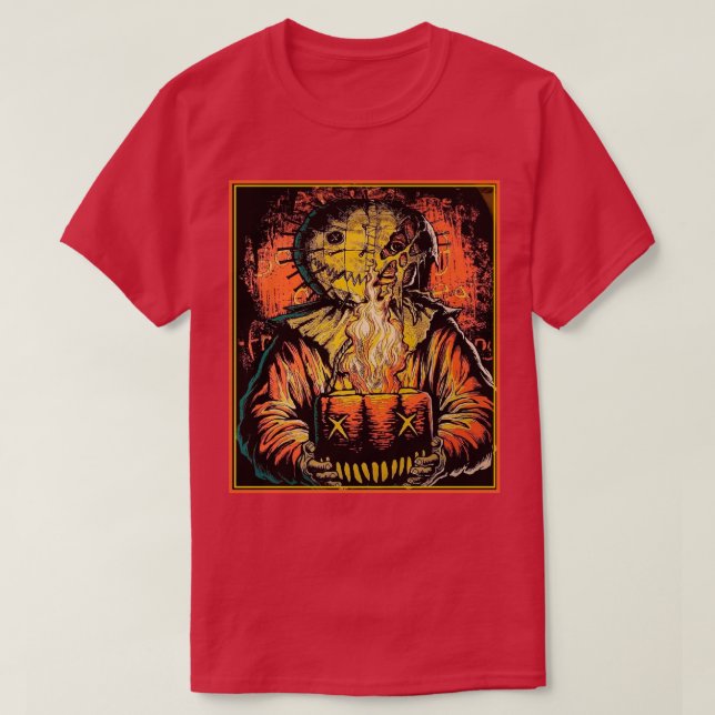 T-shirt Cadeaux d'art de la tête citrouille (Design devant)