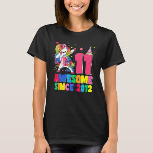 T-shirt Cadeaux de 11 ans Filles Ados Dabbing Unicorn 11e