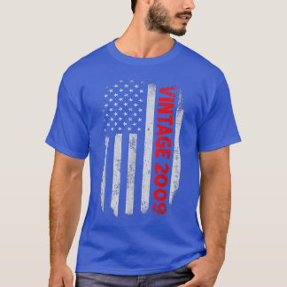 T-shirt Cadeaux de 13 ans Vintage 2009 drapeau américain 1