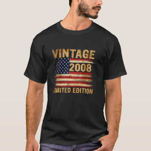 T-shirt Cadeaux de 17 ans Vintage 2008 17e anniversaire Am