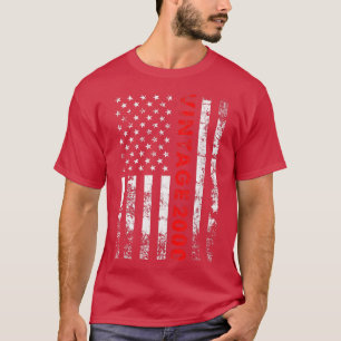 T-shirt Cadeaux de 22 ans Vintage 2000 drapeau américain 2