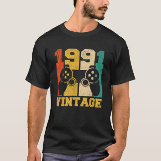 T-shirt Cadeaux de 30 ans Vintage 1991 Jeu vidéo 30th Bi