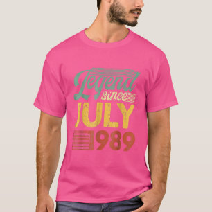 T-shirt Cadeaux de 33 ans Légende depuis juillet 1989 33e