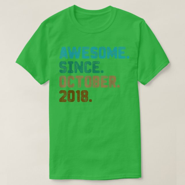 T-shirt Cadeaux de 4 ans fantastiques depuis Octobre 2018  (Design devant)
