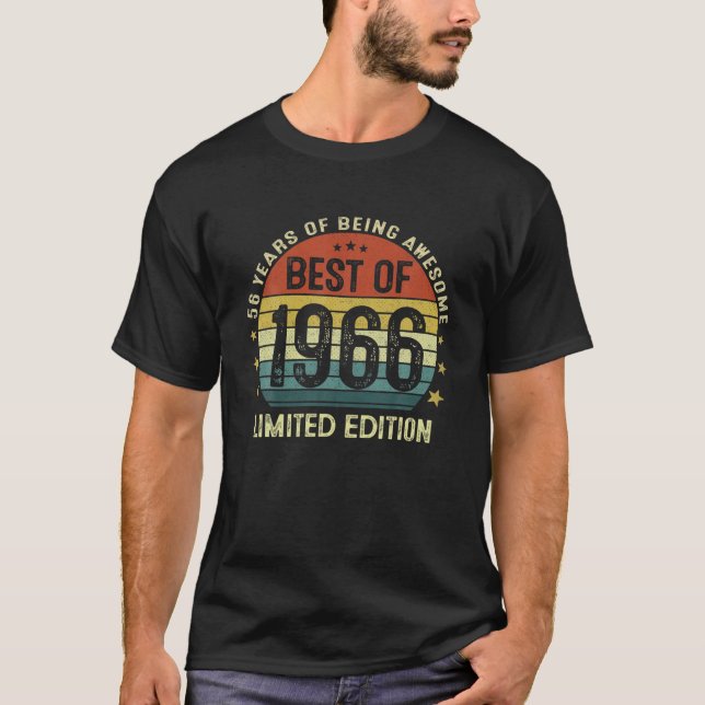 T-shirt Cadeaux De 56 Ans Meilleur De 1966 Édition Limitée (Devant)