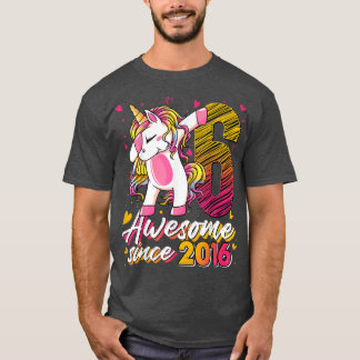 T-shirt Cadeaux de 6 ans Unicorn Dabbing 6e anniversaire G