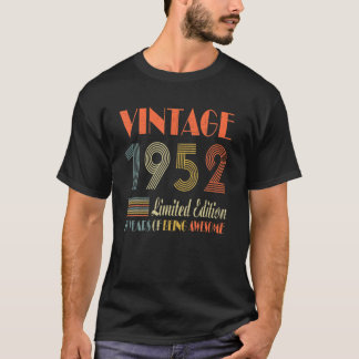 T-shirt Cadeaux de 70 ans Vintage 1952 Édition limitée 70T