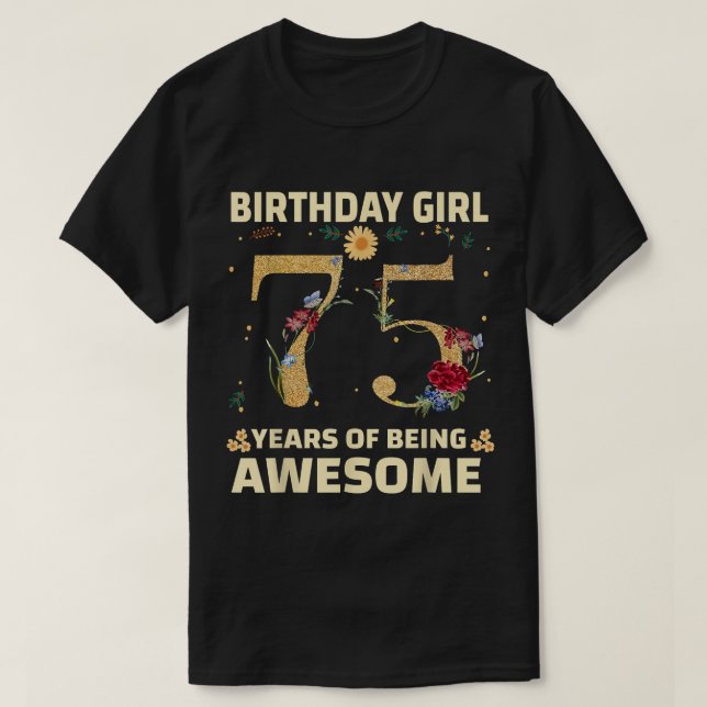 T-shirt Cadeaux De 75 Ans Pour Femmes 75E Anniversaire Flo (Design devant)