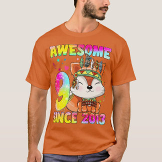 T-shirt Cadeaux de 9 ans Filles ns mignon renard tribal 9e