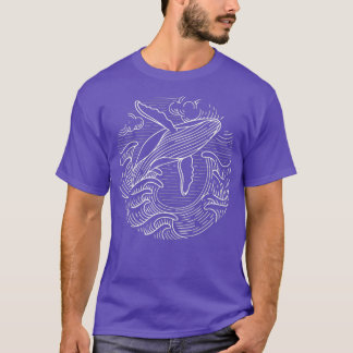 T-shirt Cadeaux de baleines Mens Ocean Waves Cadeaux de ba
