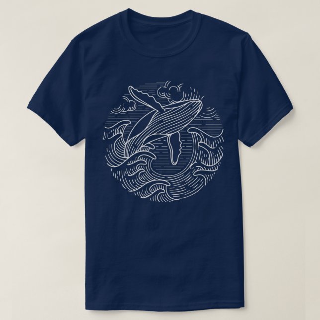 T-shirt Cadeaux de baleines Mens Ocean Waves Cadeaux de ba (Design devant)