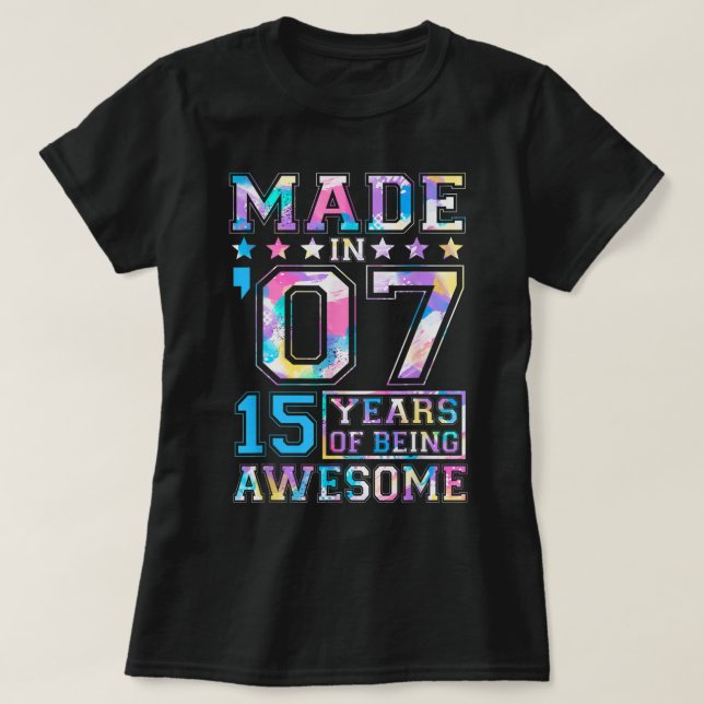 T-shirt Cadeaux De Fille De 15 Ans Pour 15E Anniversaire C (Design devant)
