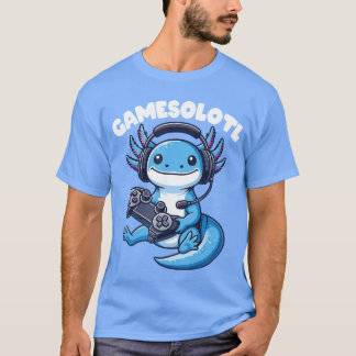 T-shirt Cadeaux de jeux vidéo Gamesolotl Aolotl Kawaii Ani