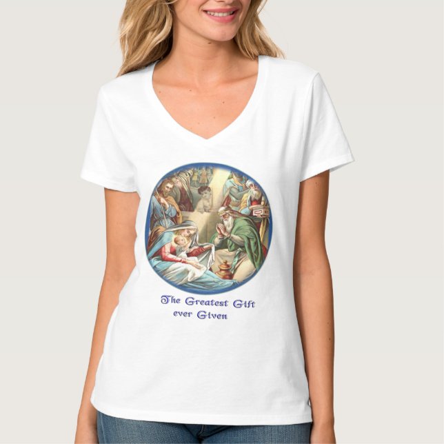 T-shirt Cadeaux de la nativité Jésus (Devant)