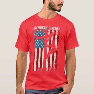 T-shirt Cadeaux de lineman American Electric Cable Patriot