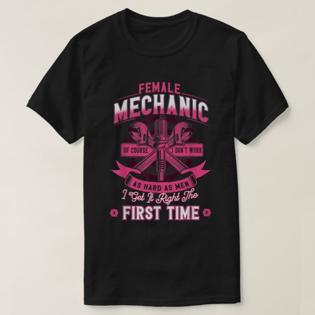 T-shirt Cadeaux de mécanique diesel féminin Mécanique fémi (Design devant)