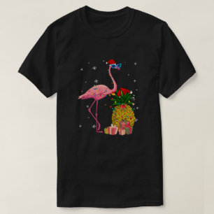 T-shirt Cadeaux de Noël à l'ananas Hawaiian Flamant rose