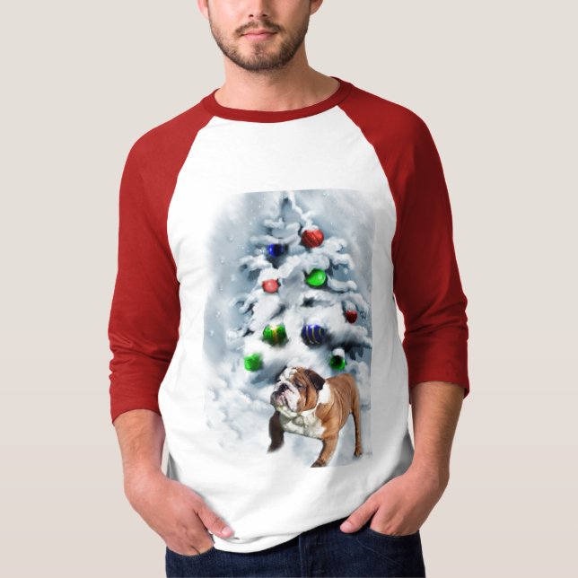 T-shirt Cadeaux de Noël de Bulldog anglais (Devant)