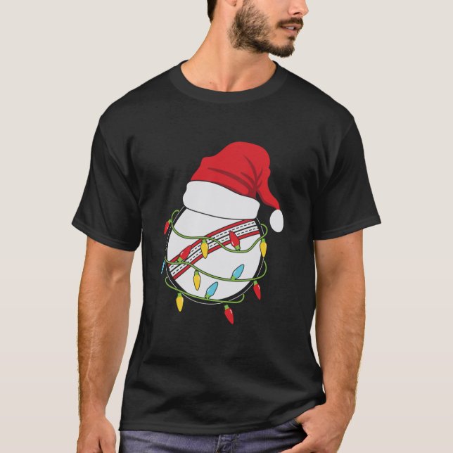 T-shirt cadeaux de Noël drôles Cricket Ball Noël Père Noël (Devant)