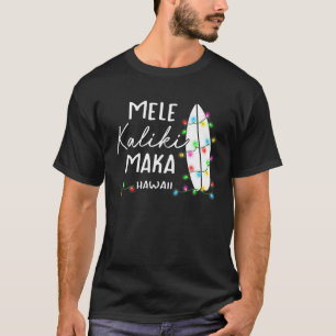 T-shirt Cadeaux de Noël hawaïens Mele Kalikimaka Surf bo