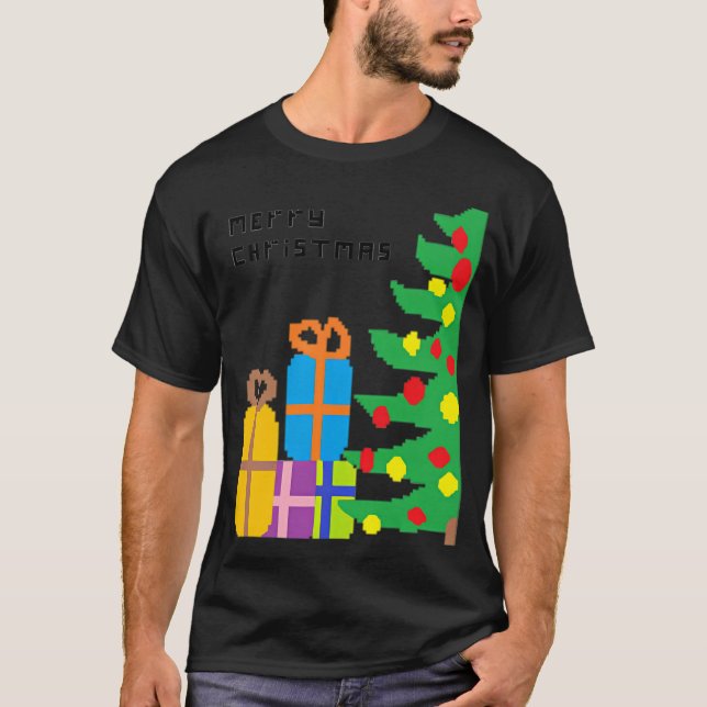 T-shirt Cadeaux de Noël Pixelliés (Devant)