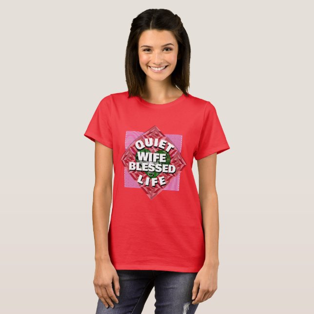 T-shirt Cadeaux de Noël pour sa femme TRANQUILLE BÉNÉFICIE (Devant entier)