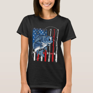 T-shirt Cadeaux de pêcheur Byss de drapeau américain vinta