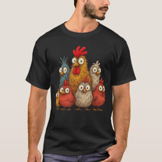 T-shirt Cadeaux de poulet Art Fou Poulet pour hommes femme