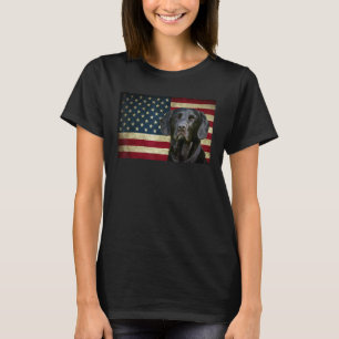 T-shirt Cadeaux de retriever Labrador noir hommes drapeau