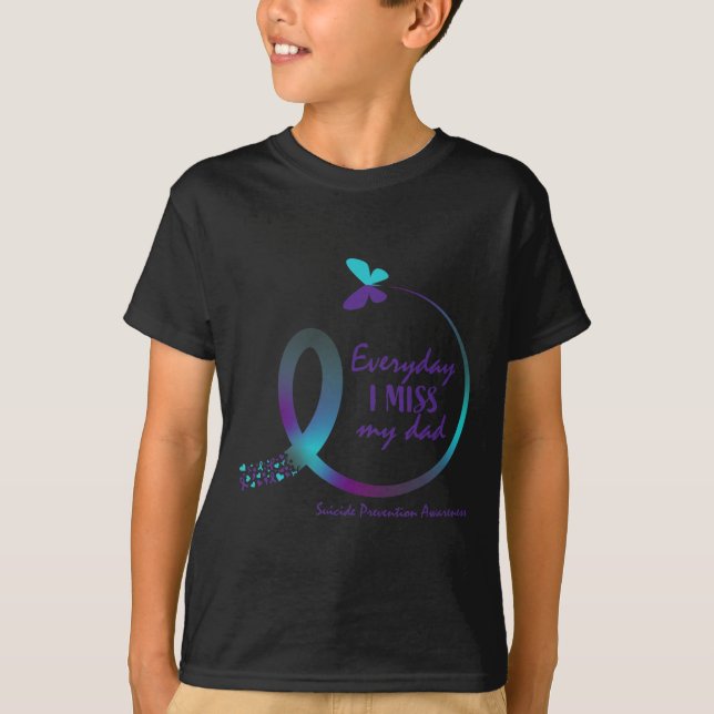 T-shirt Cadeaux de sensibilisation au suicide Papa Je Manq (Devant)