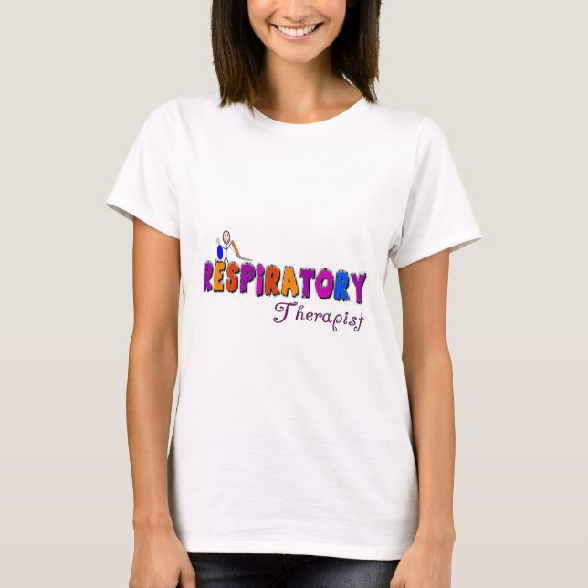 T-shirt Cadeaux de Stickman de thérapeute respiratoire (Devant)