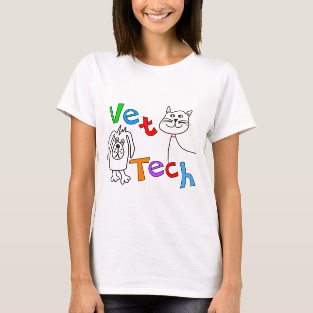 T-shirt Cadeaux de technologie de vétérinaire, technicien (Devant)