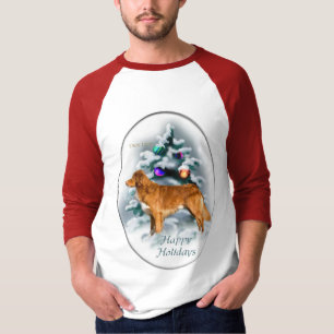 T-shirt Cadeaux de tintement de Noël de chien d'arrêt de