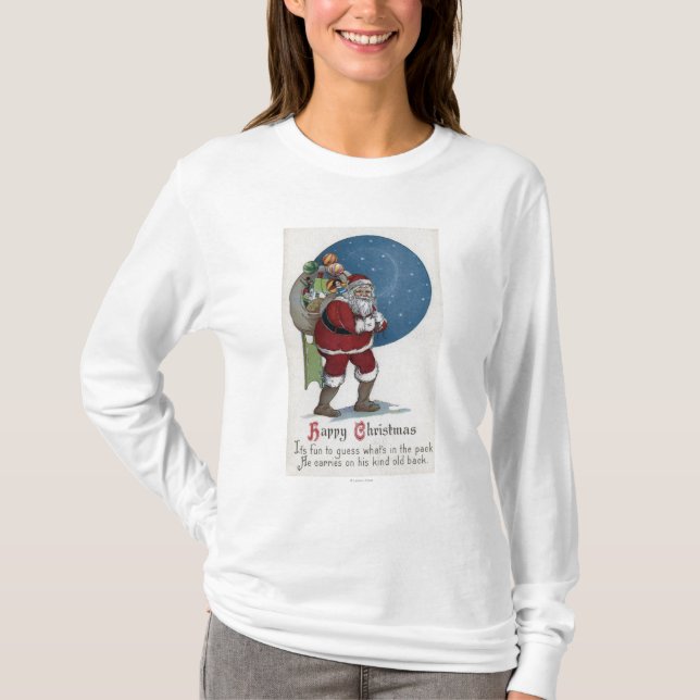 T-shirt Cadeaux de transport de GreetingSanta de Noël (Devant)